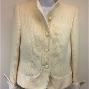 Women’s Armani Collezioni Jacket Ivory Wool Size 8